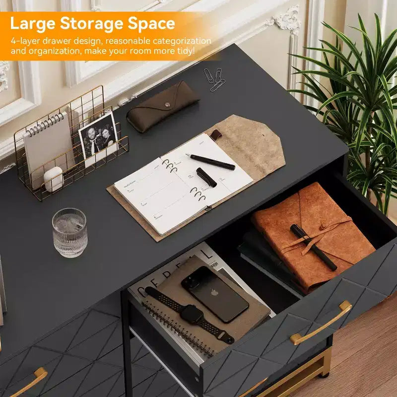 Black 8-Drawer Tall Dresser with Soft-Close Glides & Anti-Tip Kit, 36.2"H Space-Saving Storage Organizer