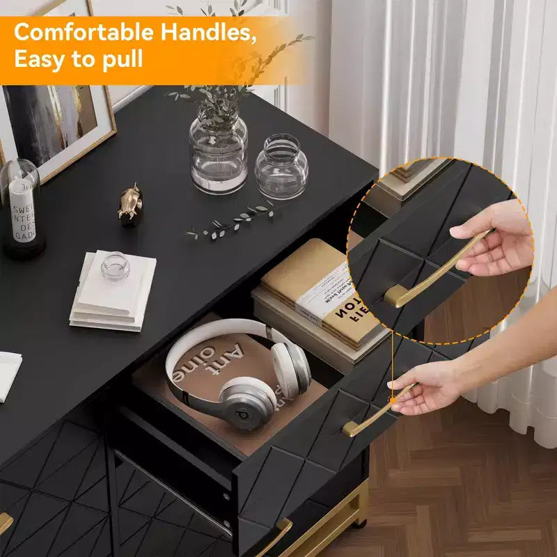 Black 8-Drawer Tall Dresser with Soft-Close Glides & Anti-Tip Kit, 36.2"H Space-Saving Storage Organizer