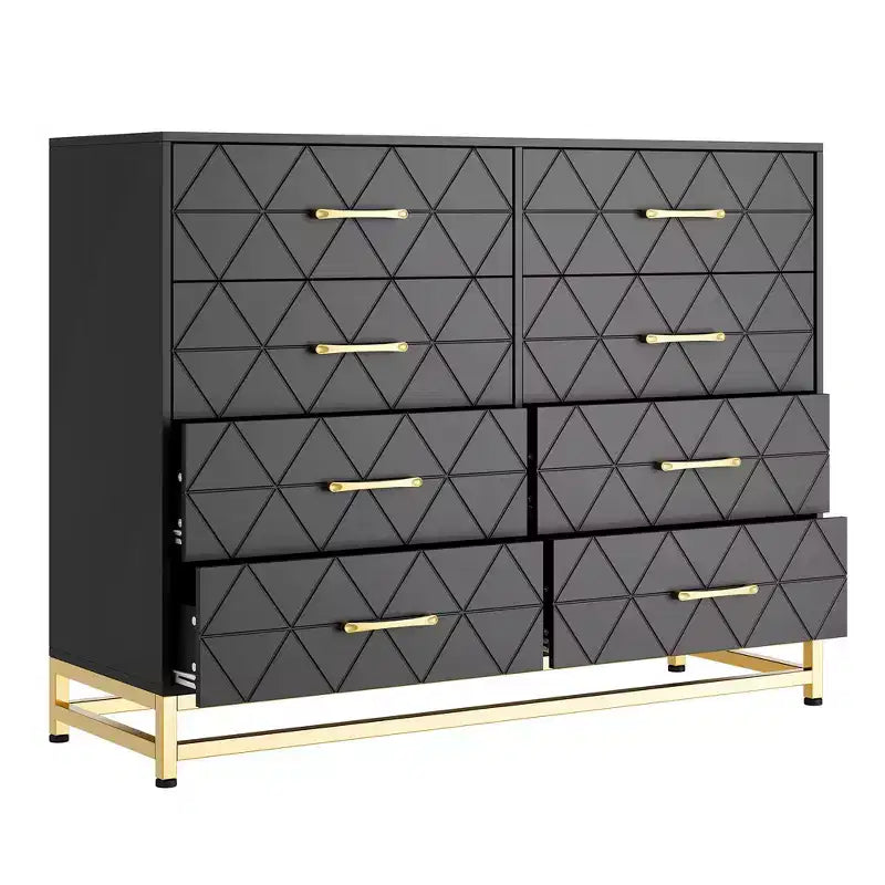 Black 8-Drawer Tall Dresser with Soft-Close Glides & Anti-Tip Kit, 36.2"H Space-Saving Storage Organizer