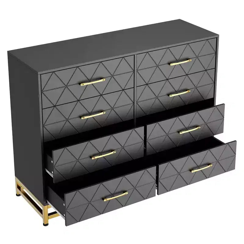 Black 8-Drawer Tall Dresser with Soft-Close Glides & Anti-Tip Kit, 36.2"H Space-Saving Storage Organizer