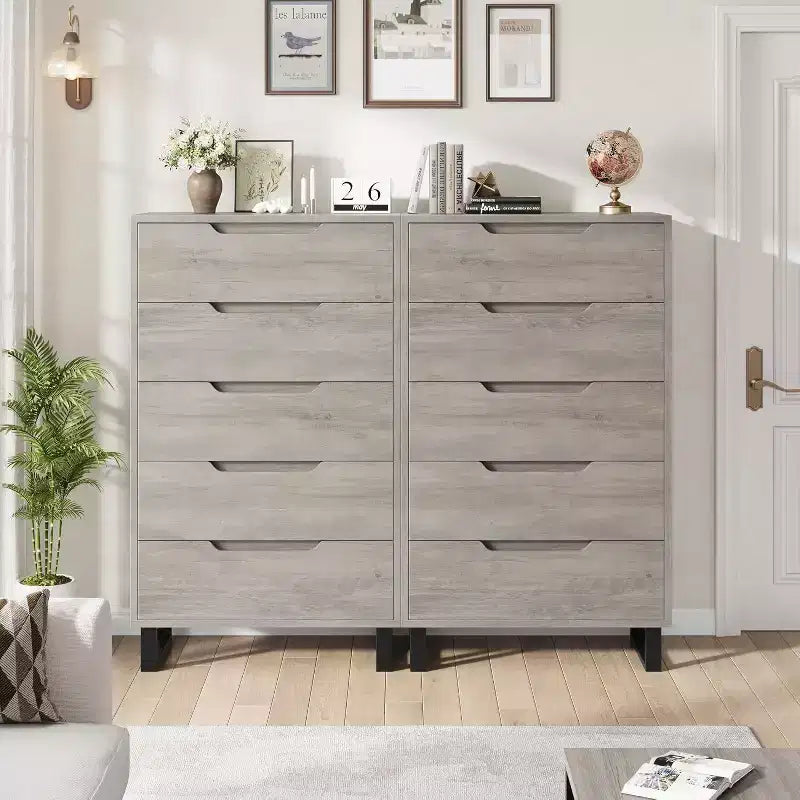 5 Dresser for Bedroom, 51 Tall Dresser, Freestanding Vertical Drawer Cabinet with Storage, Wooden Closet Storage Chest for Living Room, Hallway
