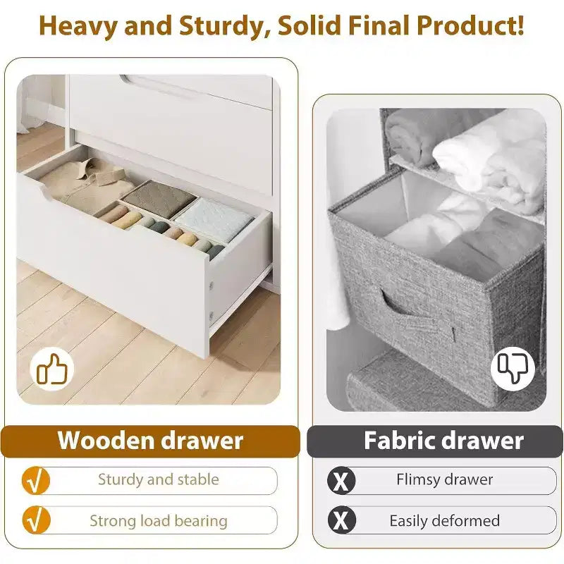 5 Dresser for Bedroom, 51 Tall Dresser, Freestanding Vertical Drawer Cabinet with Storage, Wooden Closet Storage Chest for Living Room, Hallway