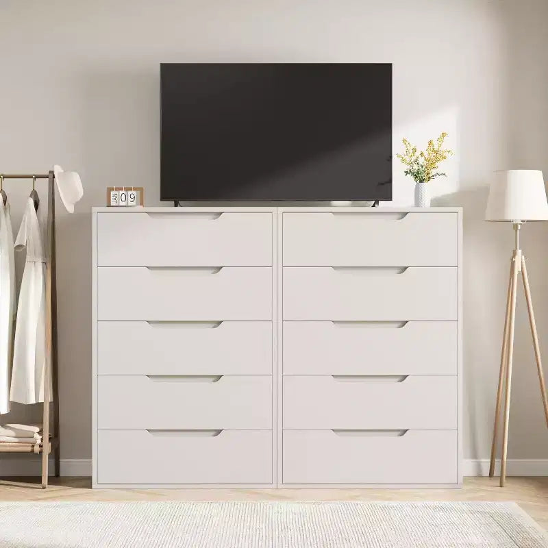 5 Dresser for Bedroom, 51 Tall Dresser, Freestanding Vertical Drawer Cabinet with Storage, Wooden Closet Storage Chest for Living Room, Hallway