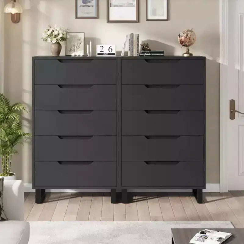5 Dresser for Bedroom, 51 Tall Dresser, Freestanding Vertical Drawer Cabinet with Storage, Wooden Closet Storage Chest for Living Room, Hallway