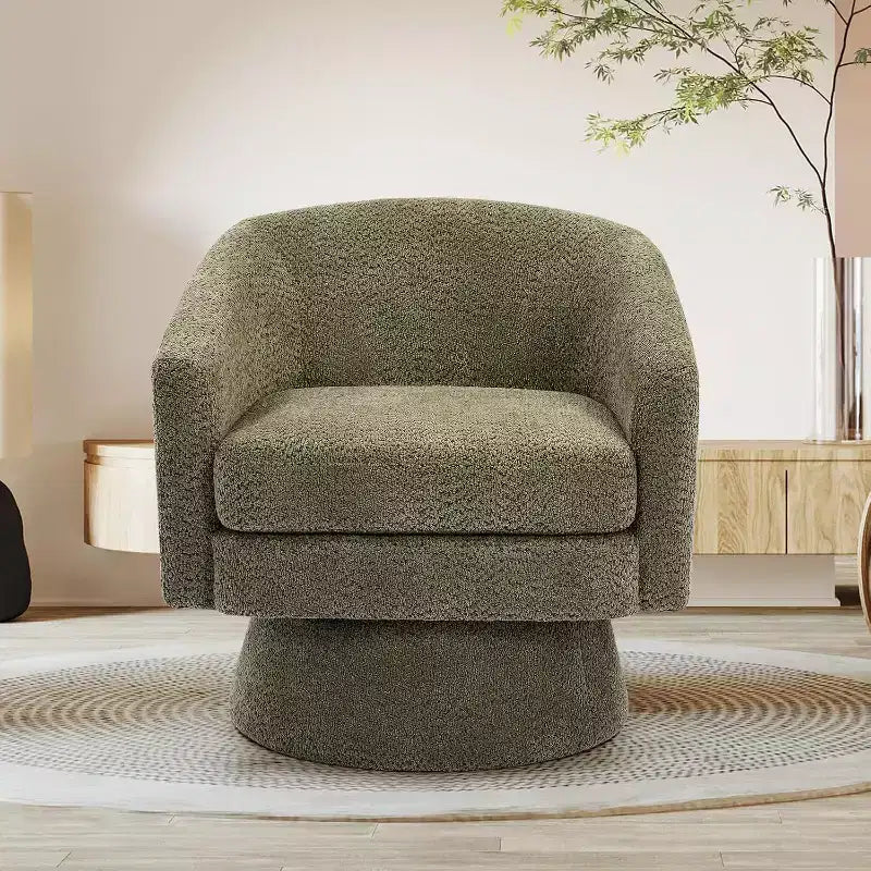 Swivel Accent Chair, 360 Chenille Swivel Lounge Reading Chair, Modern Single Sofa Lounge Armchair w/Storage Space for Living Room Bedroom