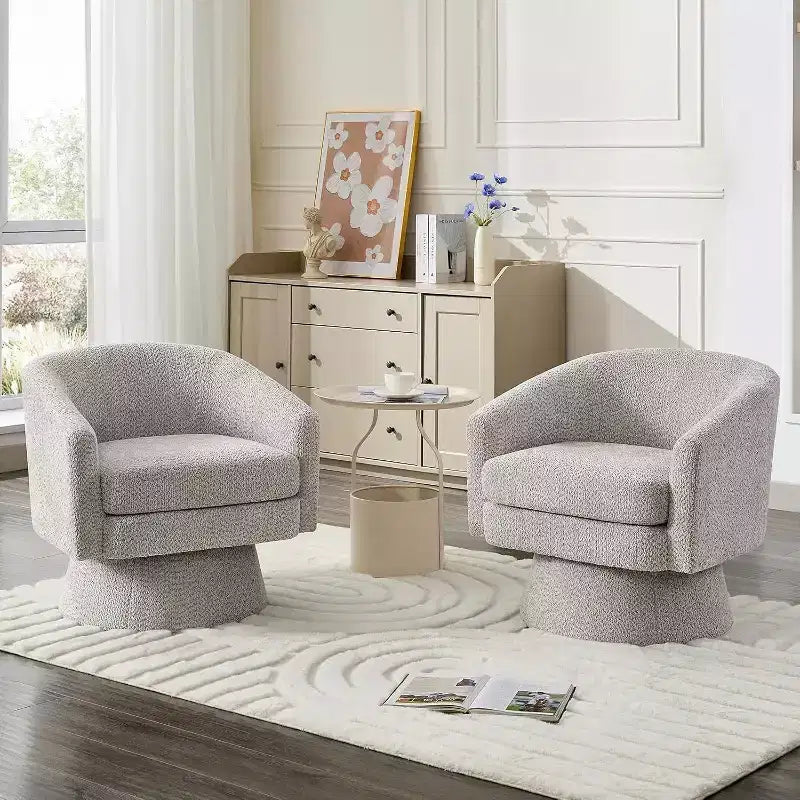 Swivel Accent Chair, 360 Chenille Swivel Lounge Reading Chair, Modern Single Sofa Lounge Armchair w/Storage Space for Living Room Bedroom