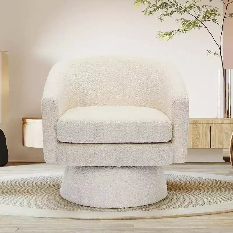 Swivel Accent Chair, 360 Chenille Swivel Lounge Reading Chair, Modern Single Sofa Lounge Armchair w/Storage Space for Living Room Bedroom