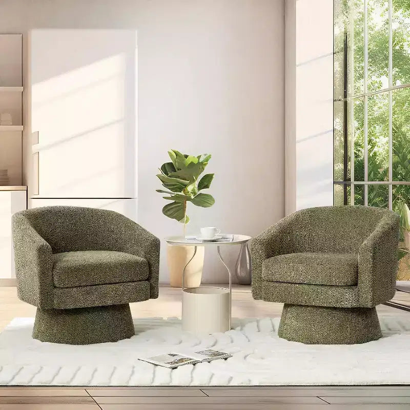 Swivel Accent Chair, 360 Chenille Swivel Lounge Reading Chair, Modern Single Sofa Lounge Armchair w/Storage Space for Living Room Bedroom