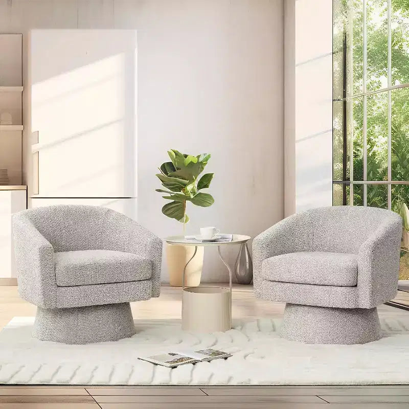 Swivel Accent Chair, 360 Chenille Swivel Lounge Reading Chair, Modern Single Sofa Lounge Armchair w/Storage Space for Living Room Bedroom