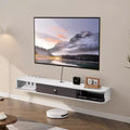 55-Inch Wall Mount Floating TV Stand with Storage Cabinet, White
