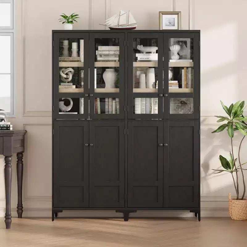 71-Inch Tall Storage Cabinet, 5-Tier Kitchen Pantry with 4 Doors and Adjustable Shelves for Kitchen, Dining Room, Bathroom