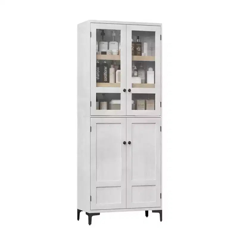 71-Inch Tall Storage Cabinet, 5-Tier Kitchen Pantry with 4 Doors and Adjustable Shelves for Kitchen, Dining Room, Bathroom