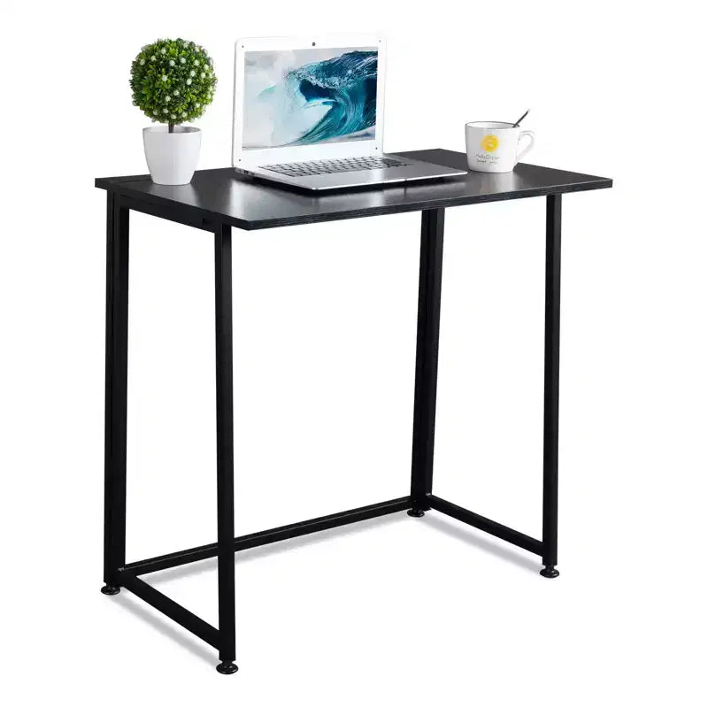 Simple Collapsible Metal Computer Desk, Black