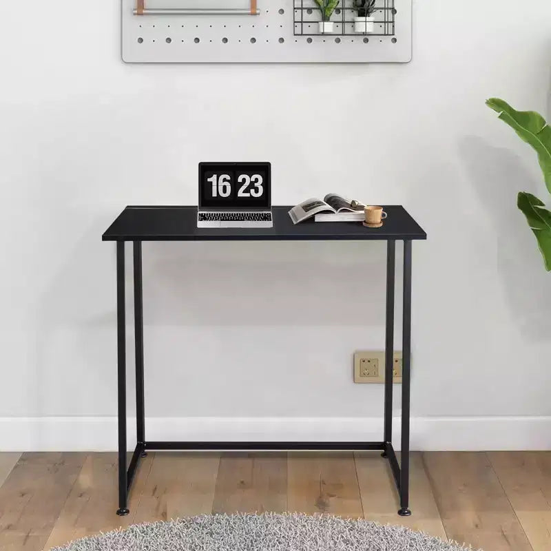 Simple Collapsible Metal Computer Desk, Black