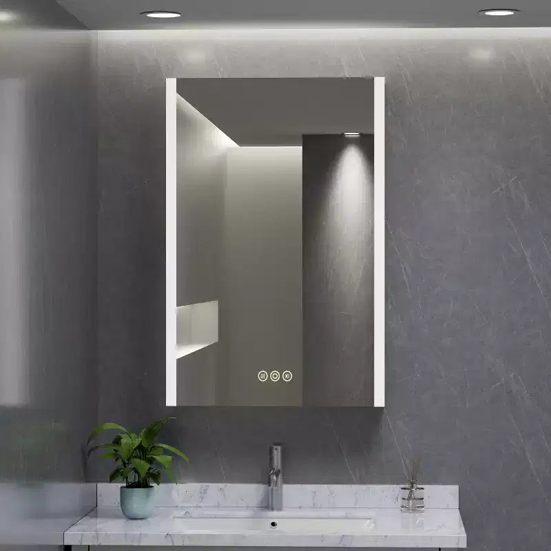 LED Medicine Cabinet with Mirror, Surface or Recessed Mount, 3-Color Dimmable Light, Anti-Fog, USB & Outlet