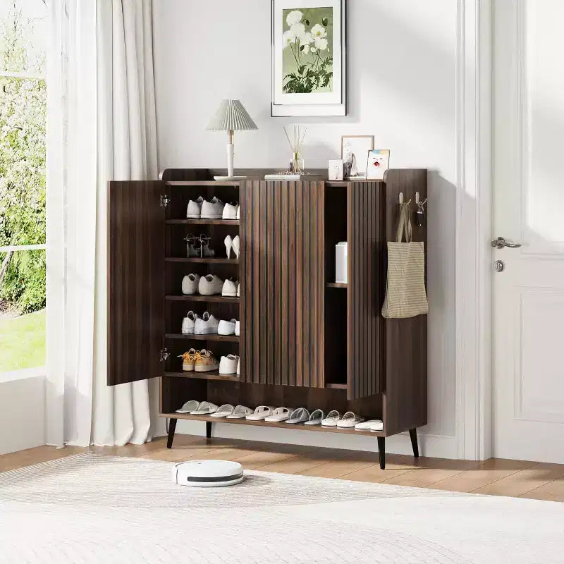 Shoe CabinetLarge Shoe Cabinet with 3 Doors,Adjustable Shelves, Shoe Organizer with Doors for Hallway, Entryway, Living Room