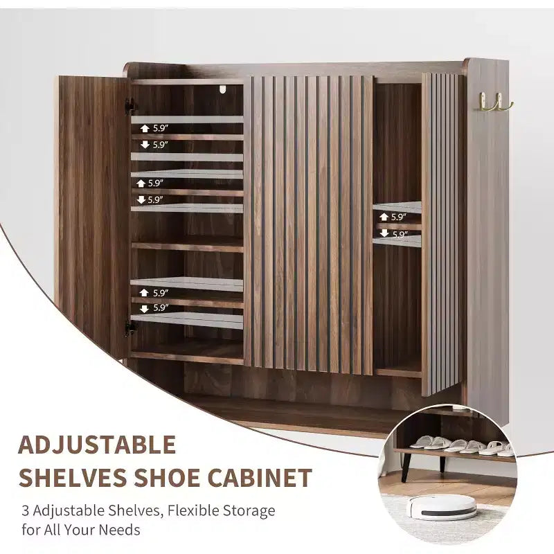Shoe CabinetLarge Shoe Cabinet with 3 Doors,Adjustable Shelves, Shoe Organizer with Doors for Hallway, Entryway, Living Room