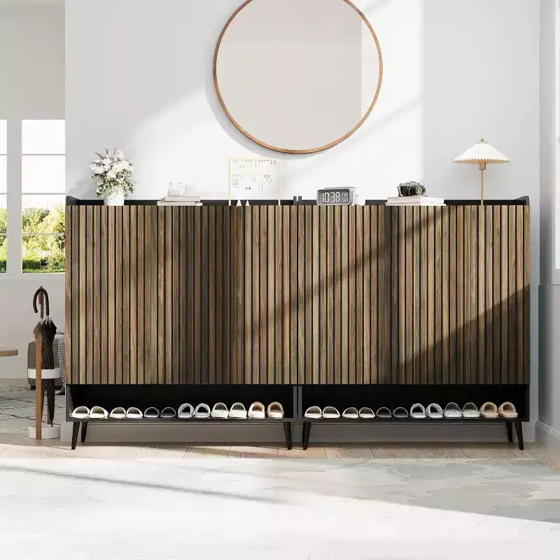 Shoe CabinetLarge Shoe Cabinet with 3 Doors,Adjustable Shelves, Shoe Organizer with Doors for Hallway, Entryway, Living Room