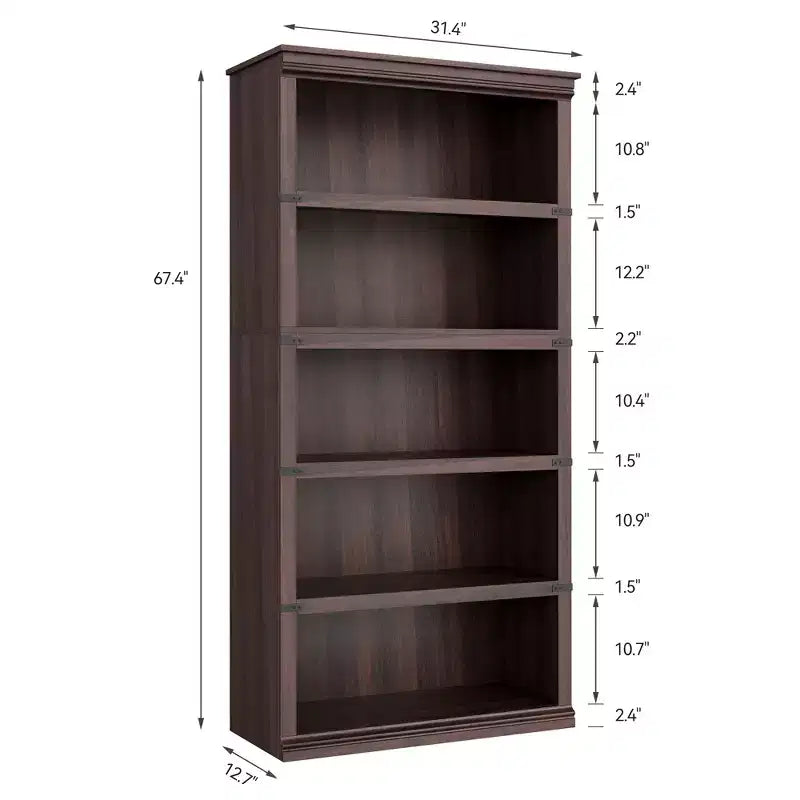 5 Tier Book Shelf, Farmhouse Book Case with Shelf Storage, Wooden Bookshelves for Living Room, Home Office